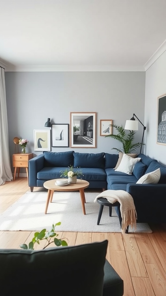 scandinavian simplicity with dark blue