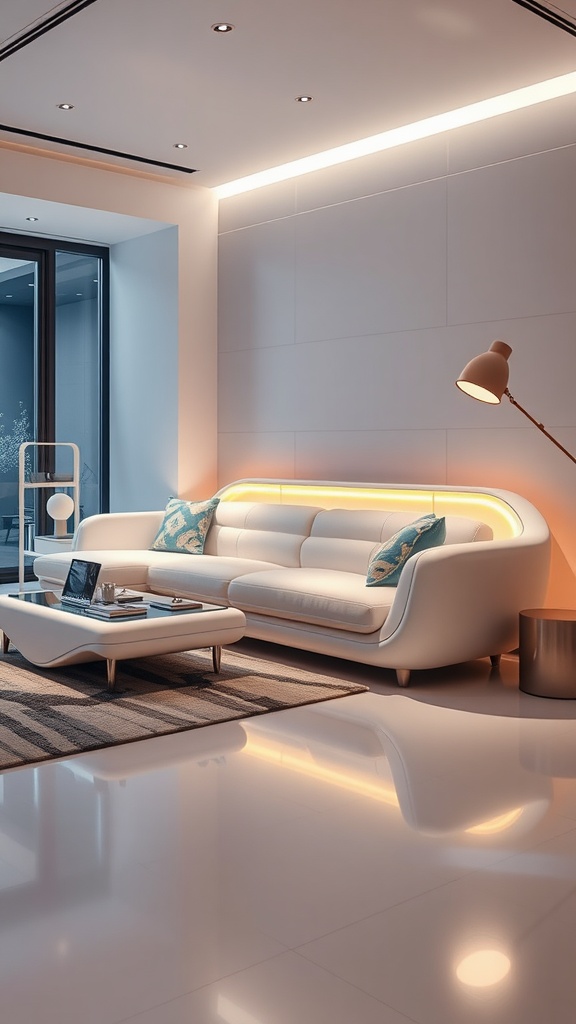 sofa with integrated smart technology