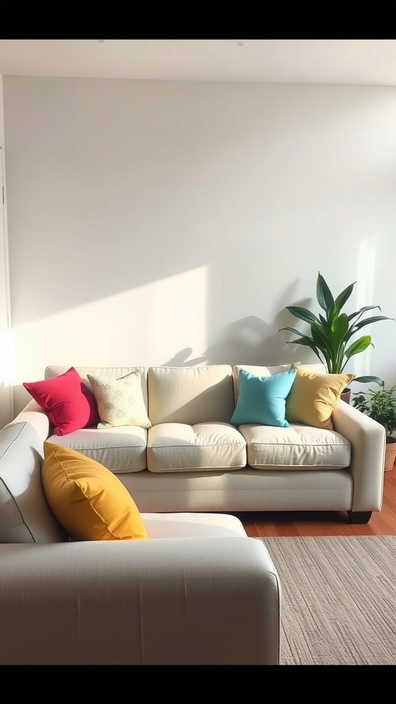 sofas with pops of color for accents