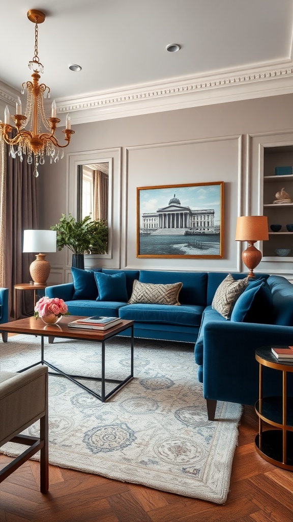sophisticated spaces with navy blue