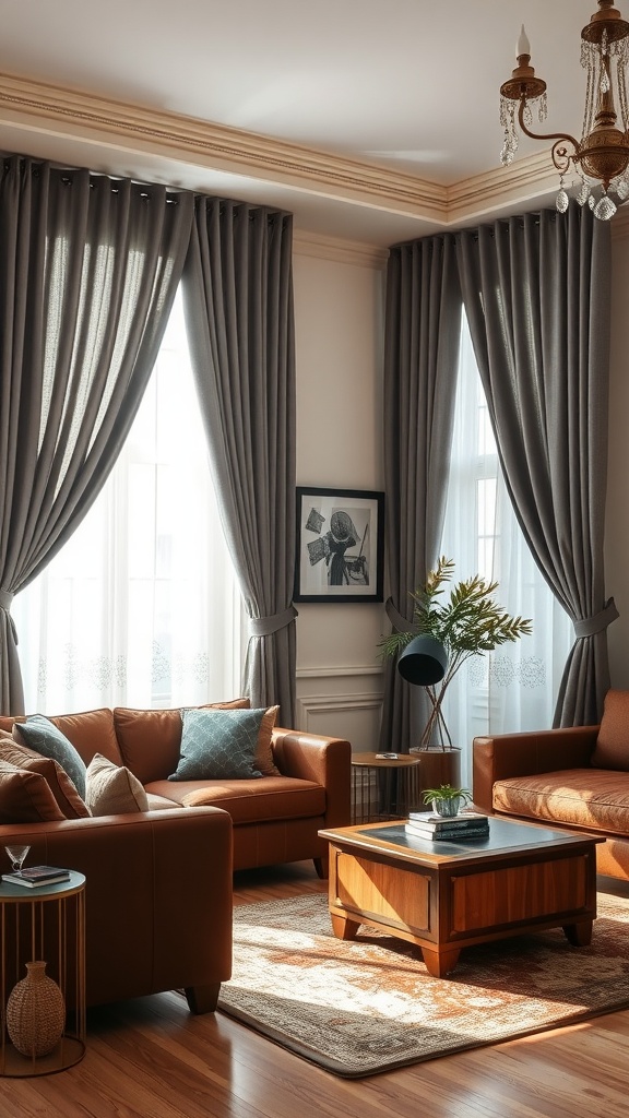 stylish gray curtains and drapes