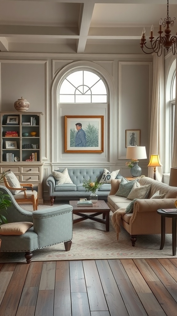 vintage gray and beige furniture