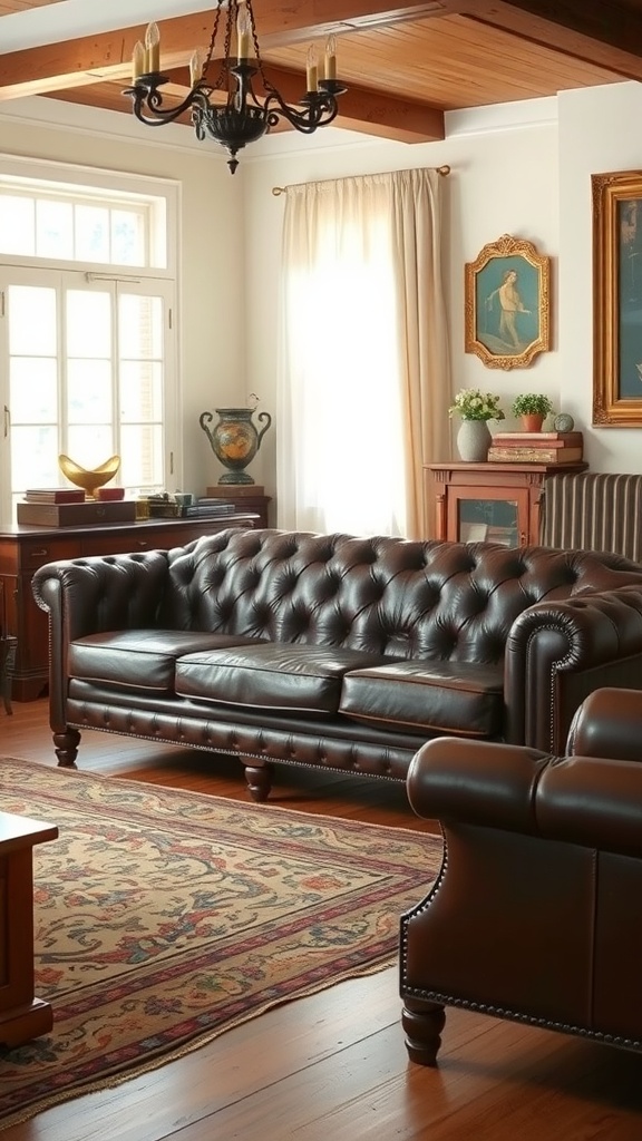 vintage leather chesterfield sofa