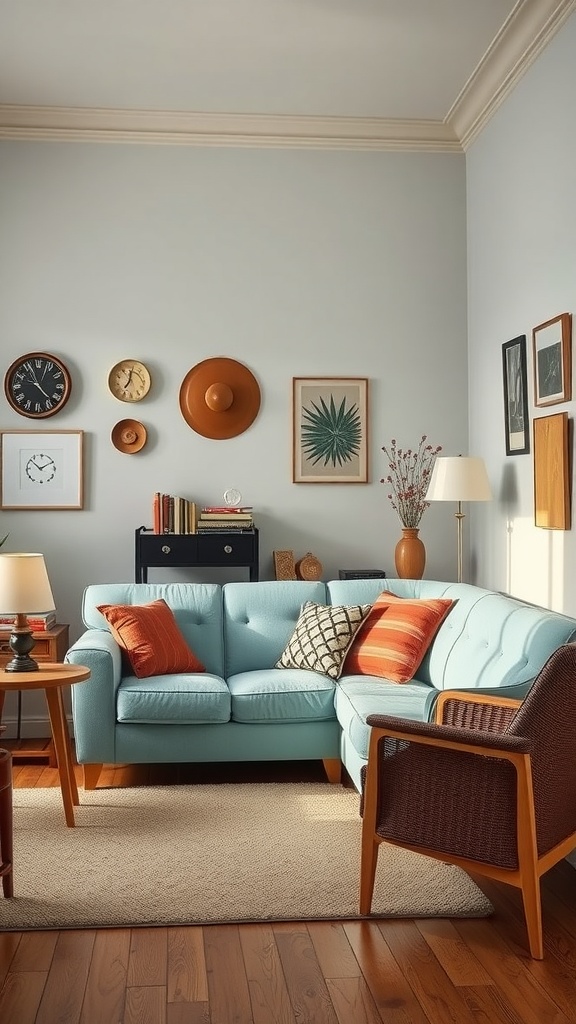 vintage vibes with light blue furniture