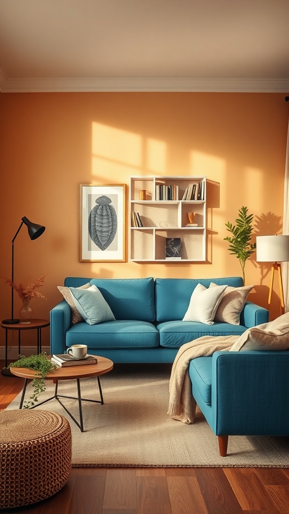 warm accents with cool blue