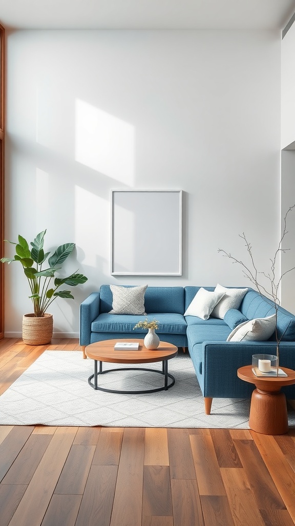 zen inspired blue and white