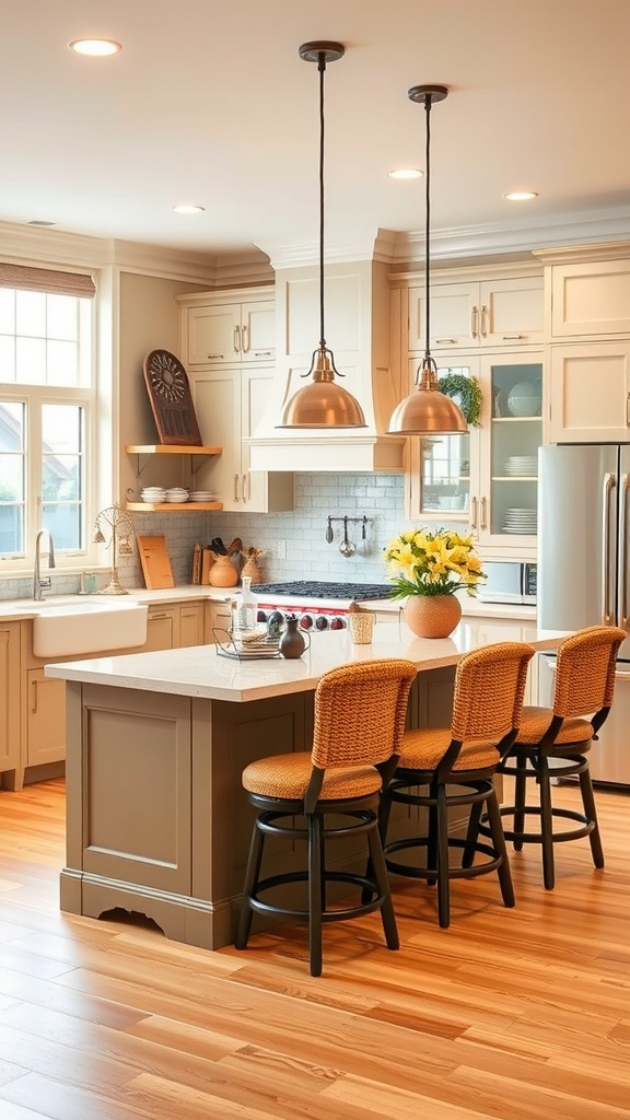 beige kitchen with cozy breakfast bar 1
