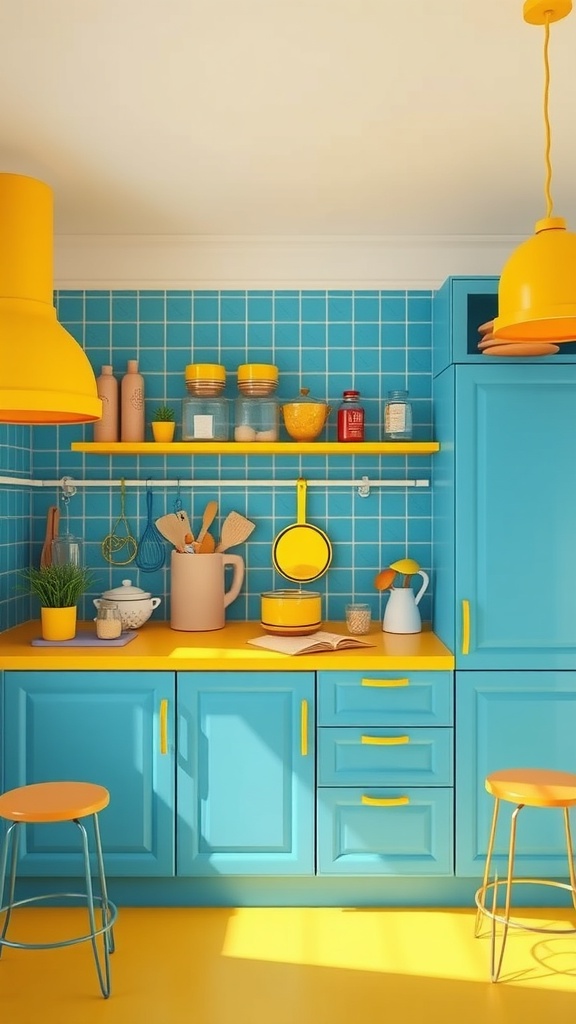 blue and yellow contrast