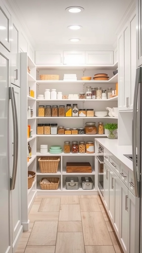 brightly lit pantry