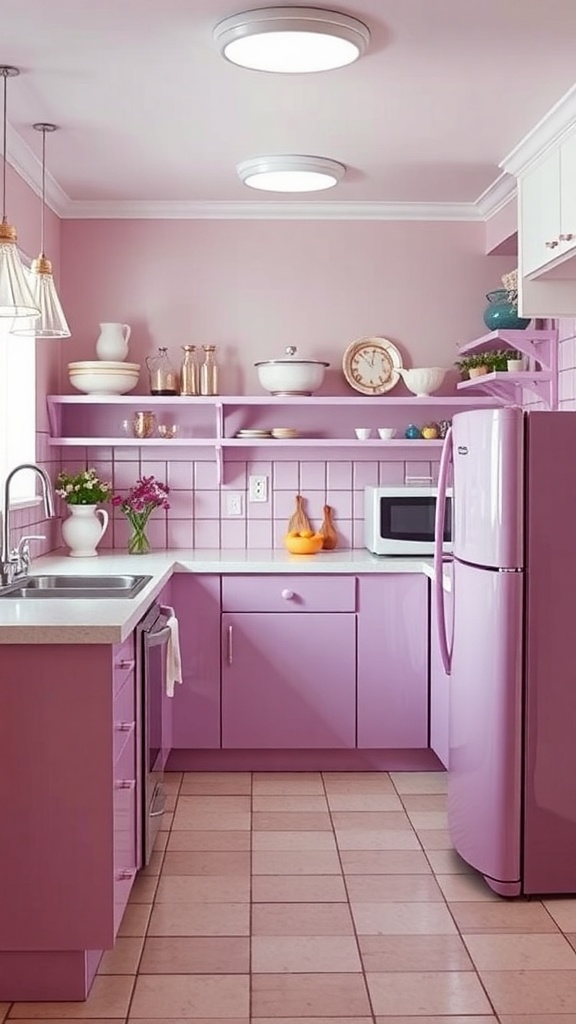 choosing purple for a vintage kitchen