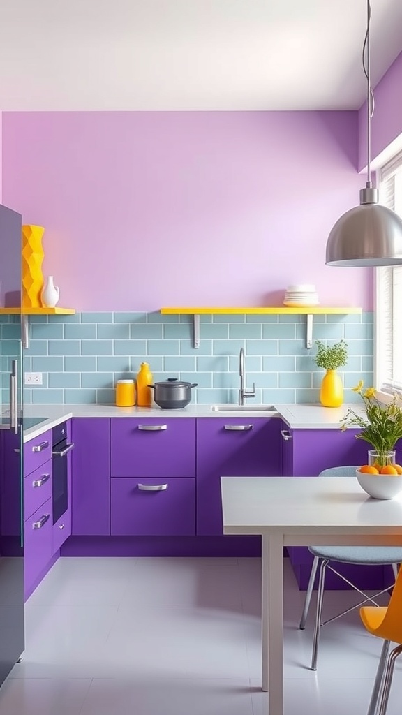 combining purple with other bold colors