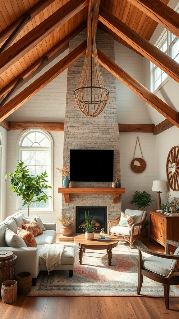 crafted wooden beams