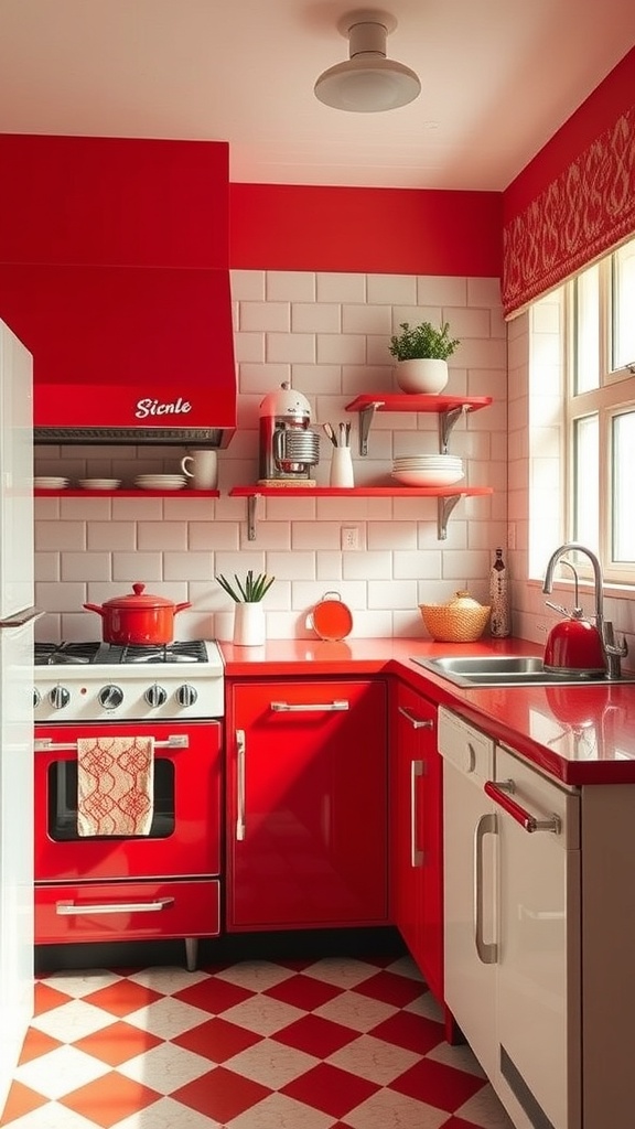 creating a retro vibe with red 1