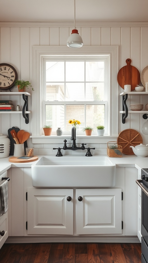 farmhouse sink with vintage touches