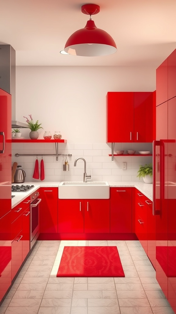 incorporating red in kitchen layouts