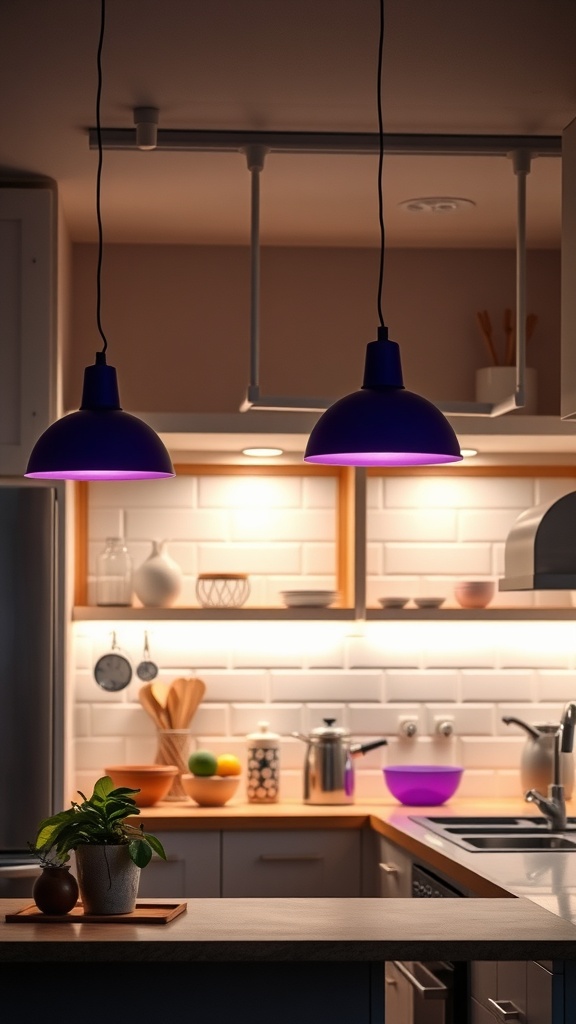 lighting options to enhance purple hues