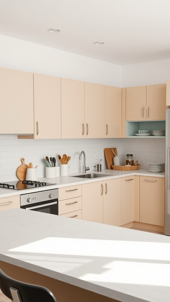 minimalist beige kitchen design