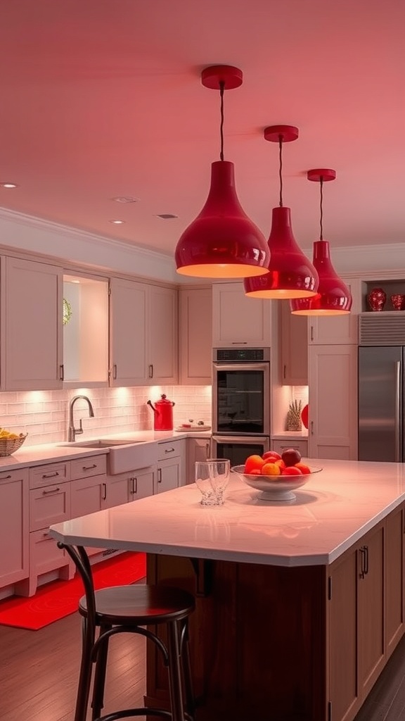red lighting fixtures for dramatic effects 1