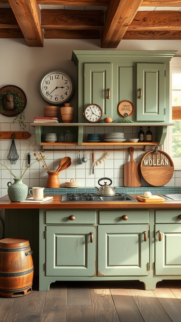 sage green for a farmhouse kitchen