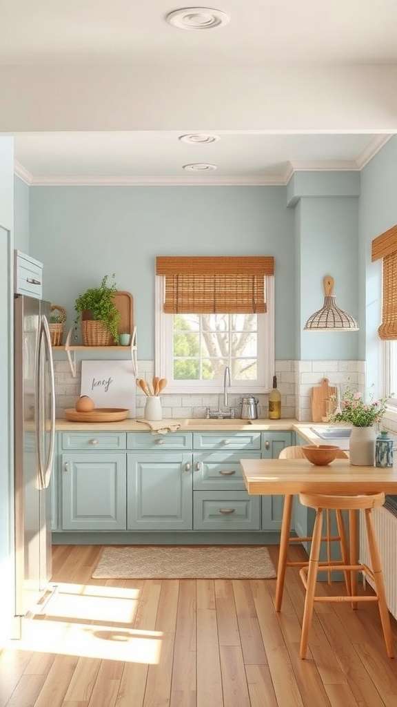 soft blue walls