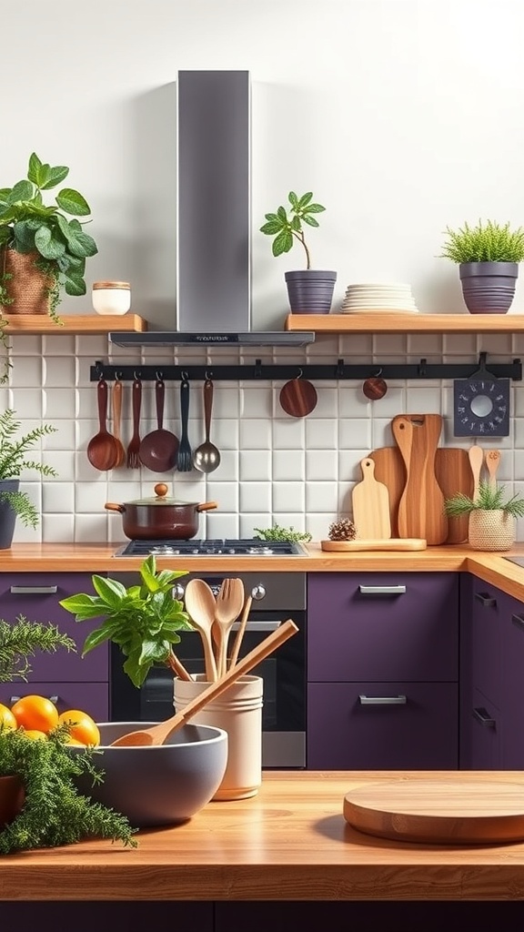 sustainable choices for purple kitchen decor