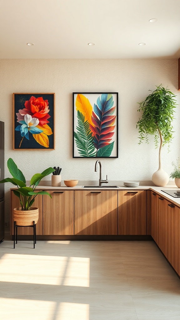 textured beige walls with accent decor