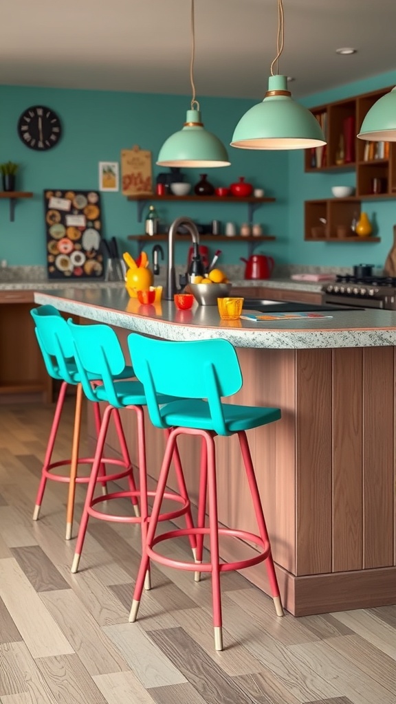 turquoise bar stools
