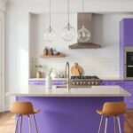 using purple in kitchen islands